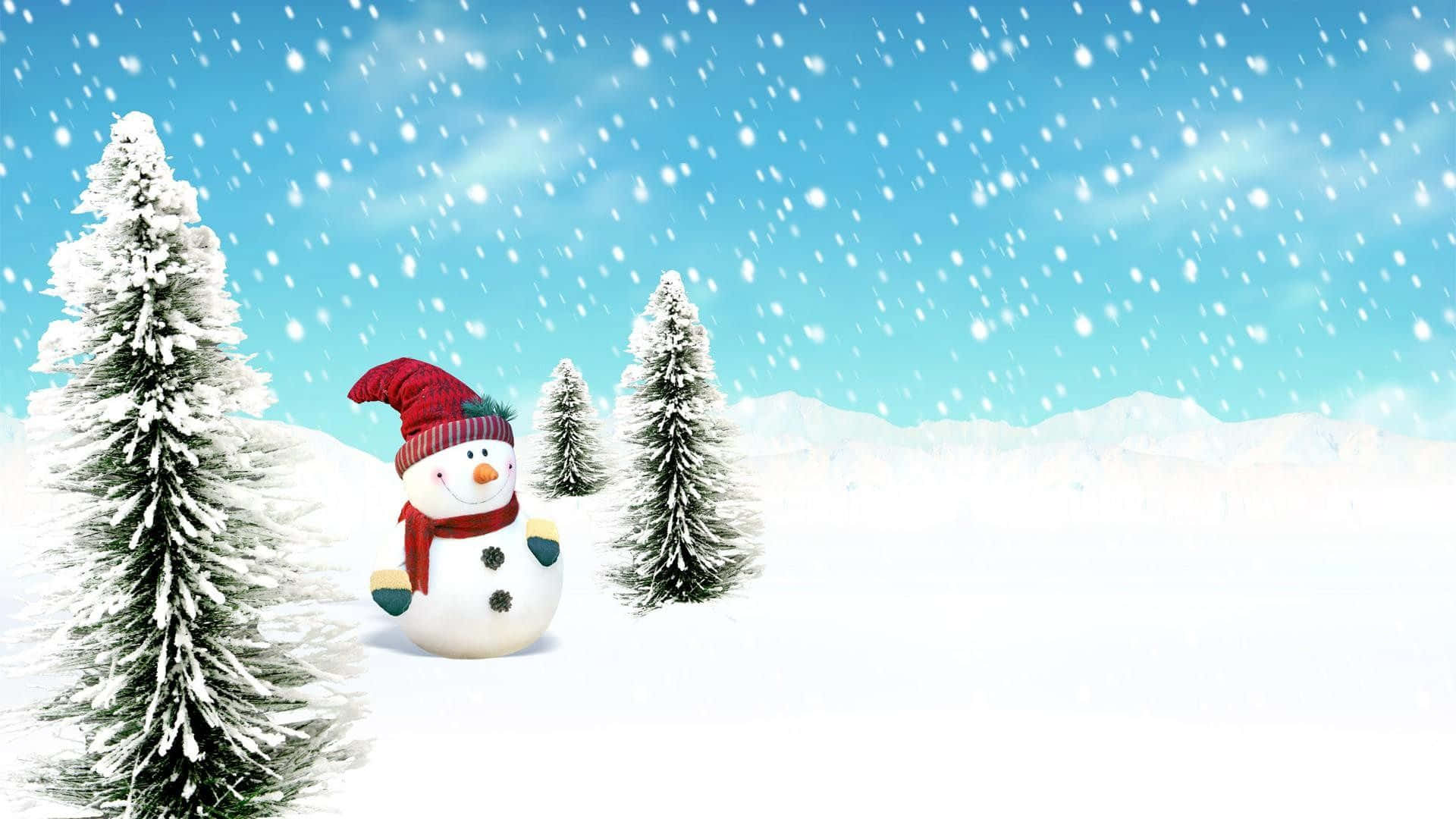 Witzigeweihnachts-zoom-hintergrund Schneemann Im Schneefall
