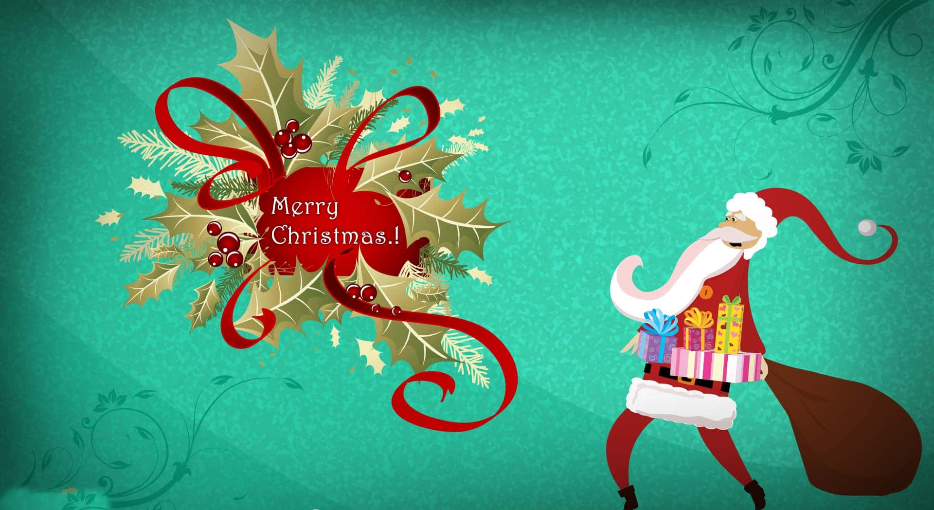 Lustigerweihnachts-zoom-hintergrund Mit Dem Weihnachtsmann - Frohe Feiertage