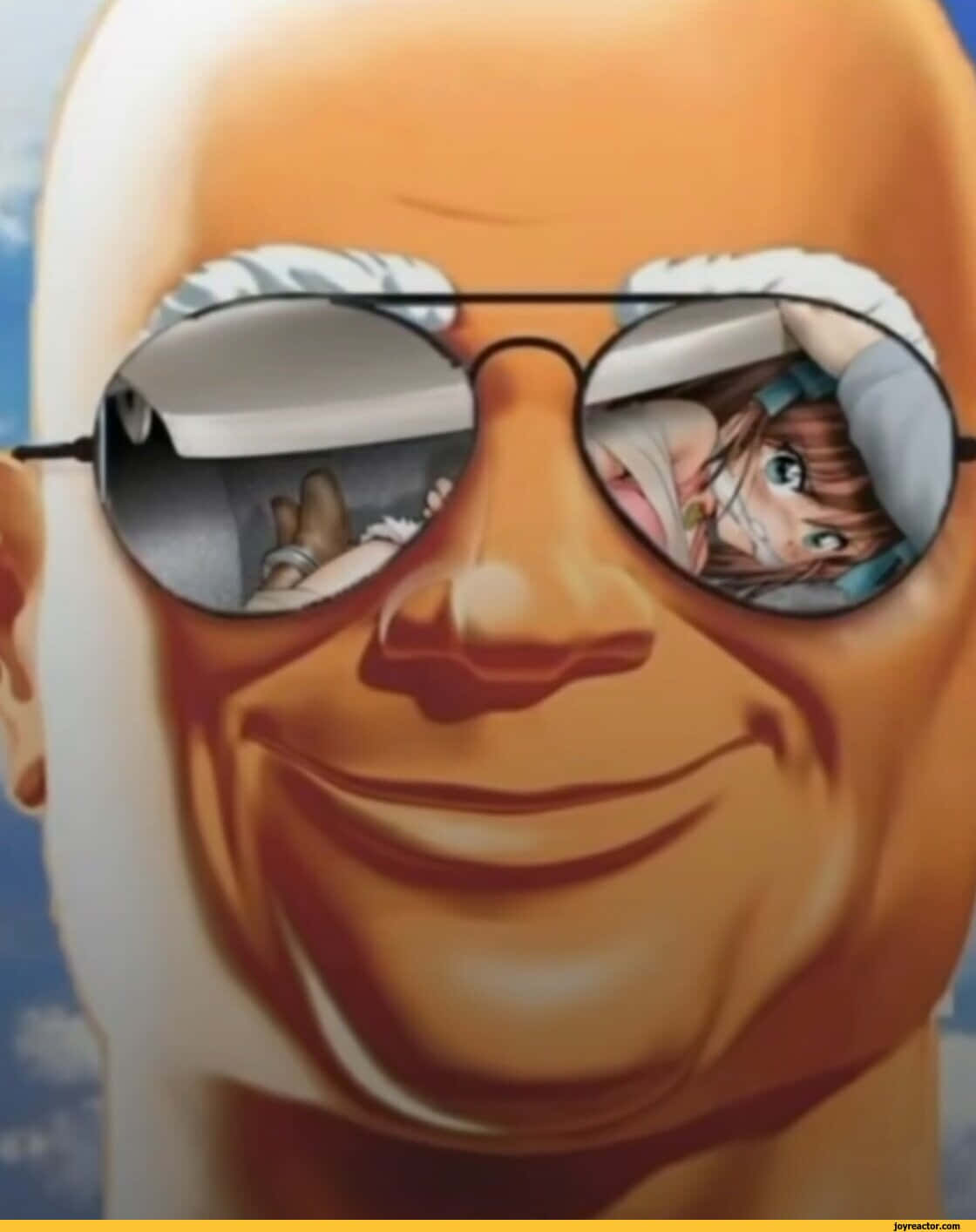 En skaldet mand med solbriller på sit ansigt Wallpaper