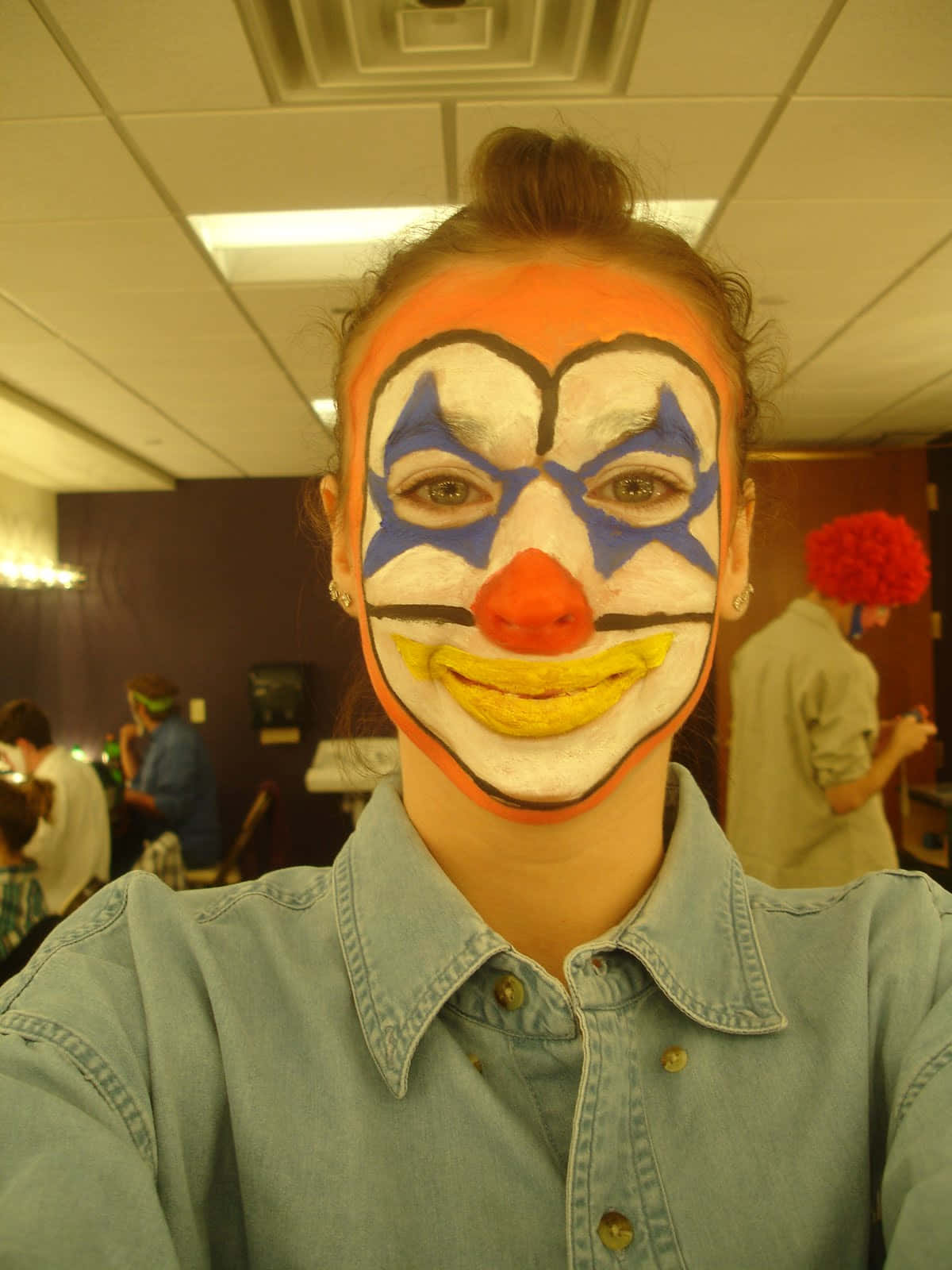 Funny Clown With Hair Bun Pictures
