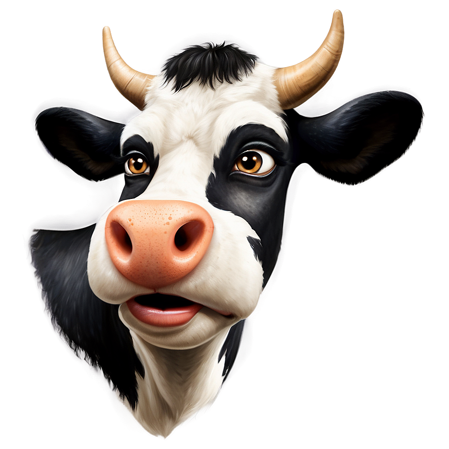 Funny Cow Face Cartoon Png 06212024 PNG