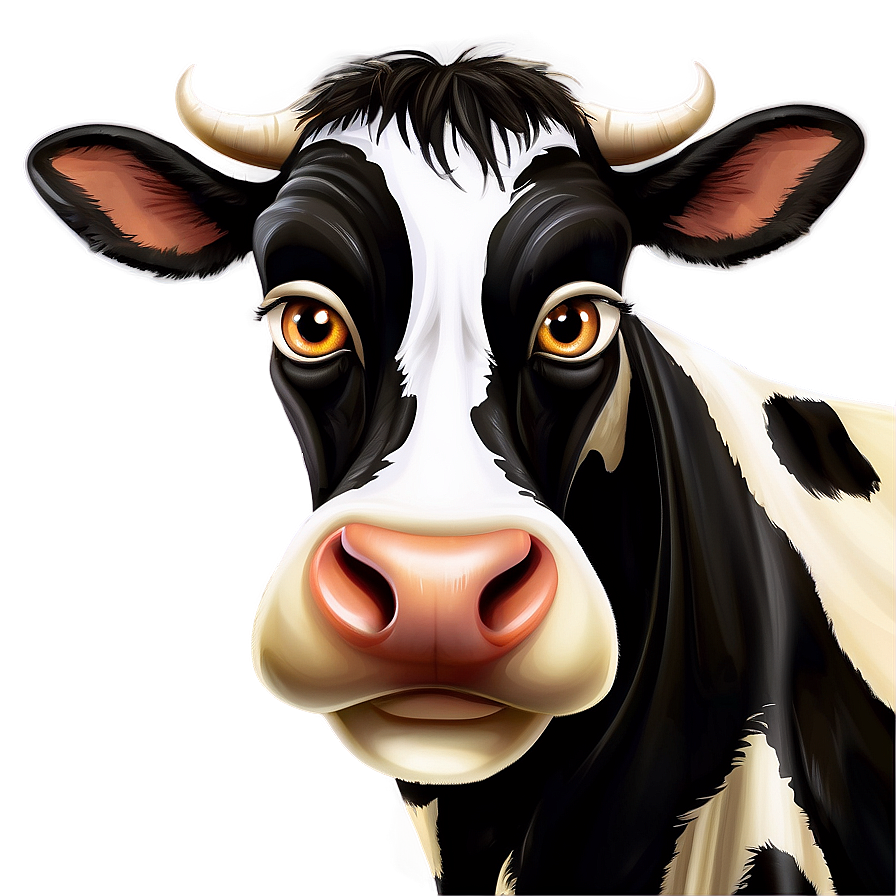 Funny Cow Face Cartoon Png 06212024 PNG