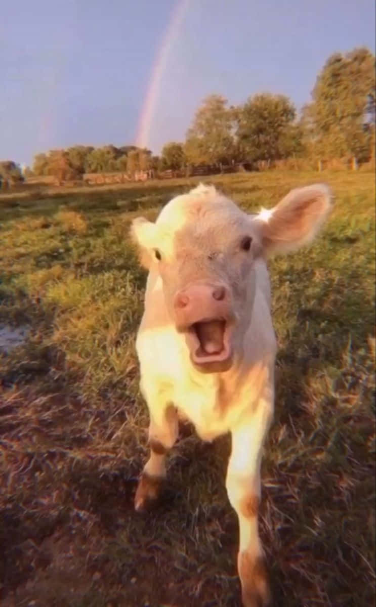 Funny Cow With Rainbow Pictures