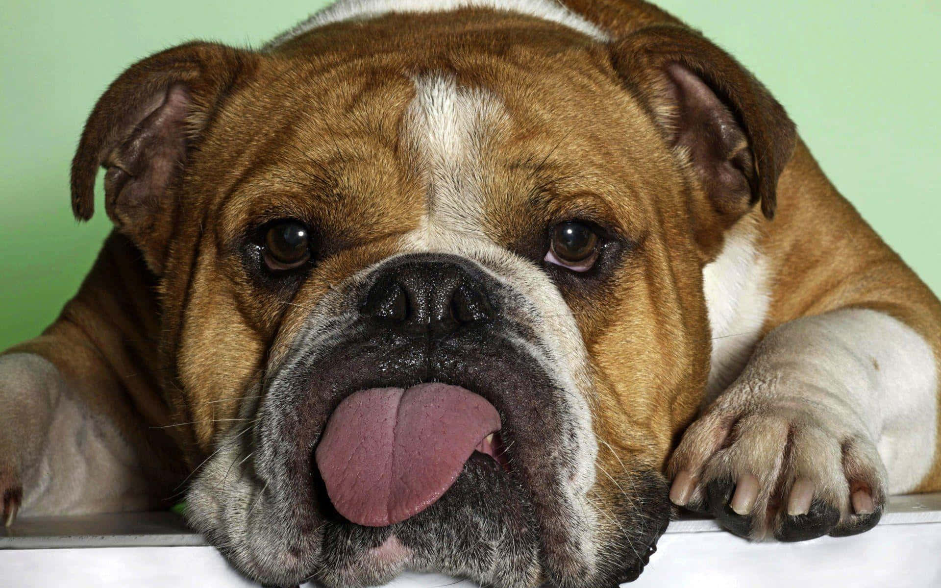 Funny Cute Animals Bulldog Tongue Out Wallpaper