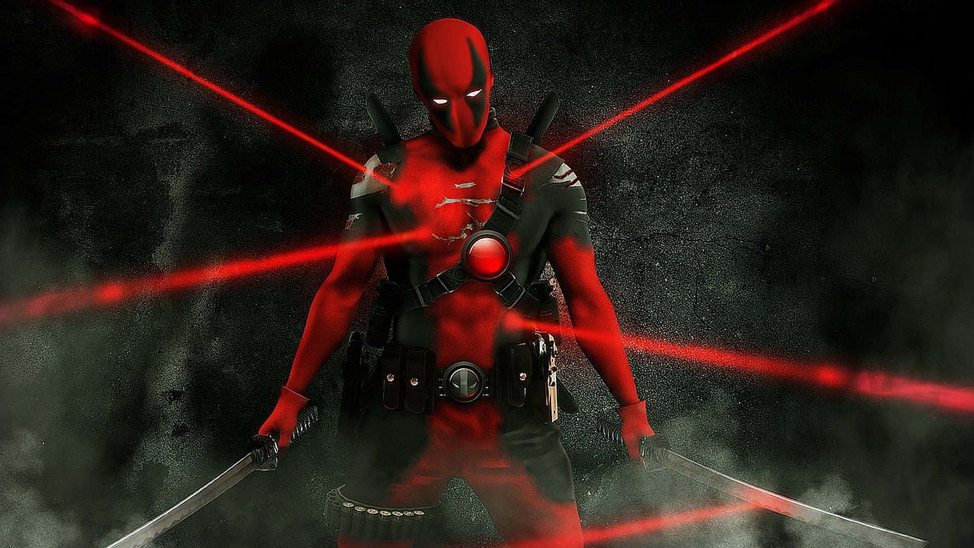 Funny Deadpool With Laser Wallpaper