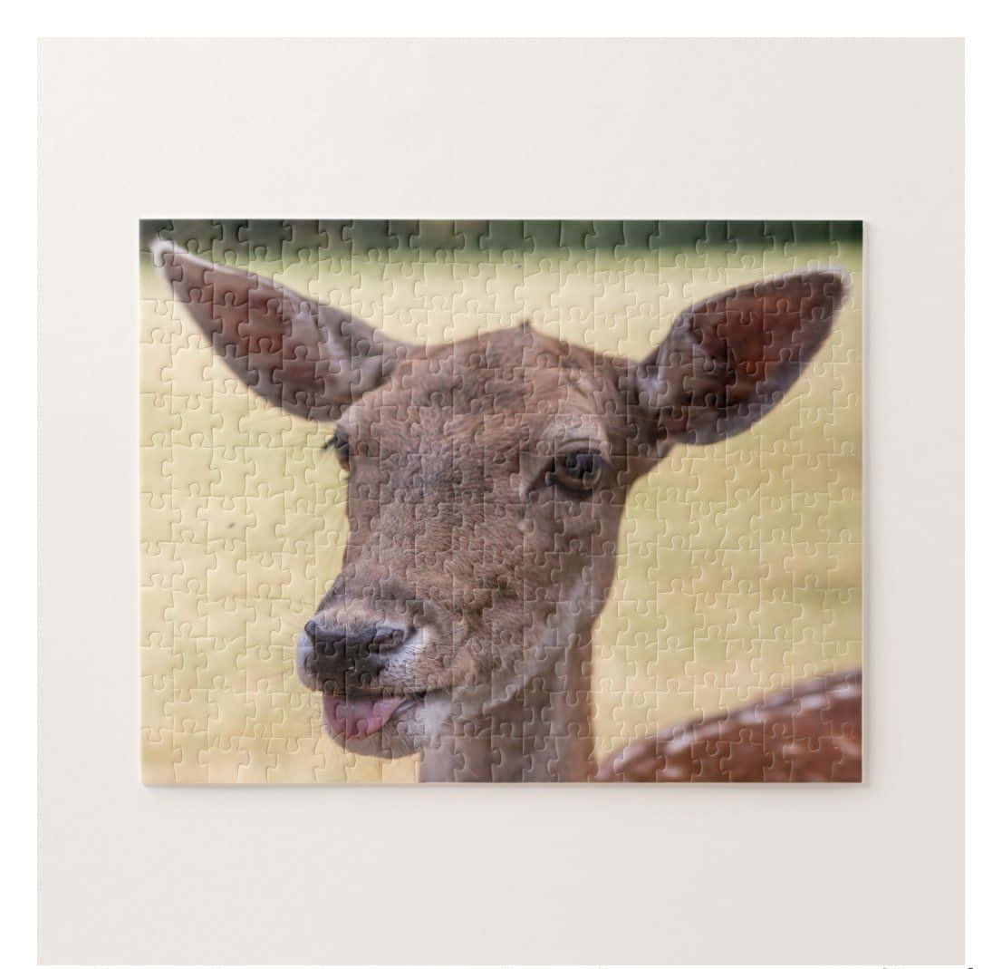 Brown Funny Deer Puzzle Picture
