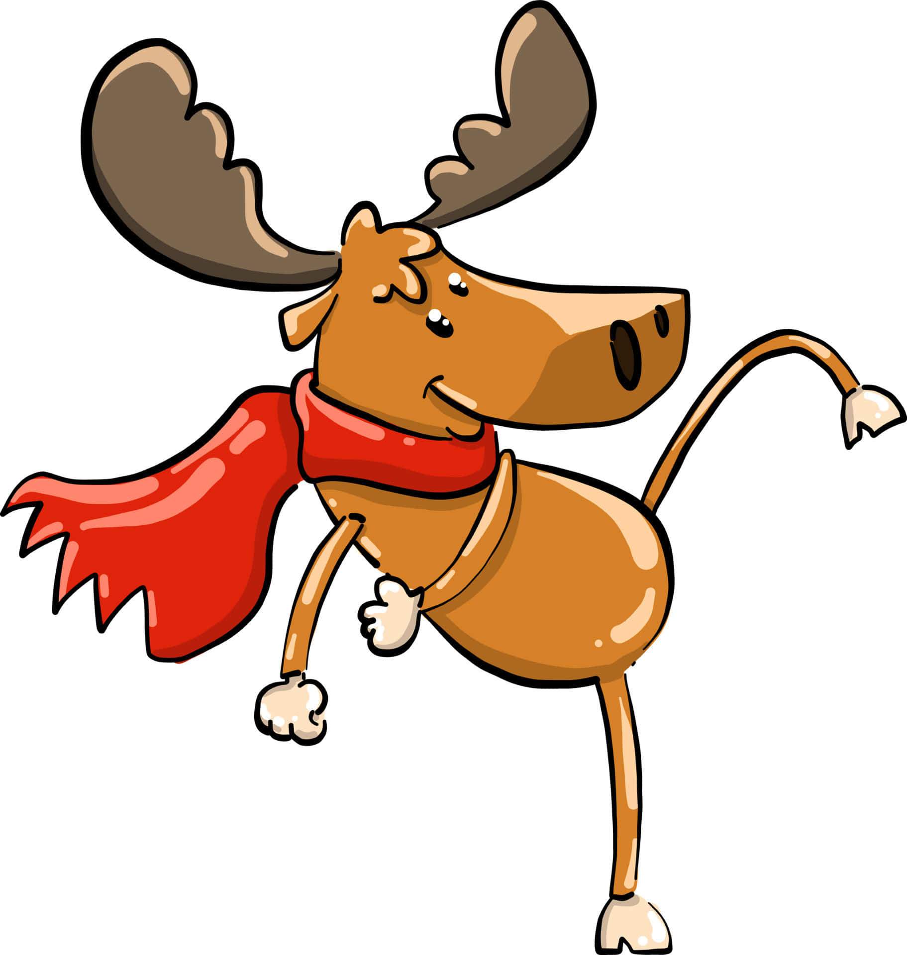 Cartoon Funny Deer Moose Dancing Picture