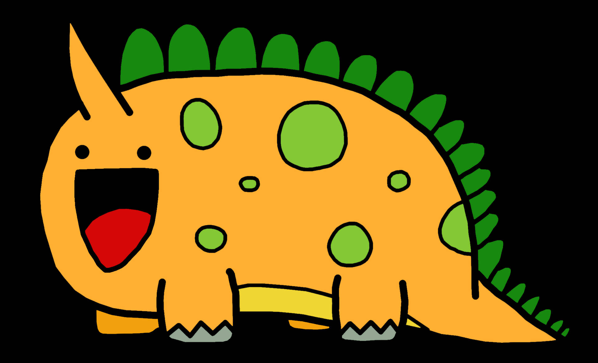 A Cartoon Dinosaur With Green Eyes And Green Tongue Wallpaper