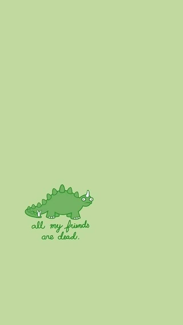 Green Funny Dinosaur Wallpaper