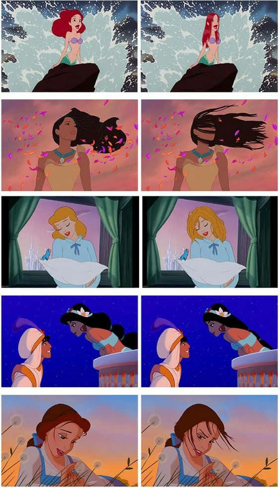 Förväntanvs Verklighet Rolig Disney-prinsessbild