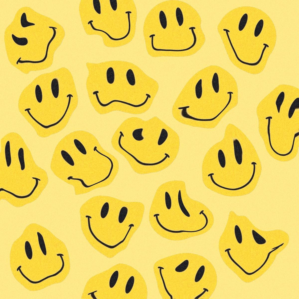 Funny Distorted Smiley Faces Wallpaper