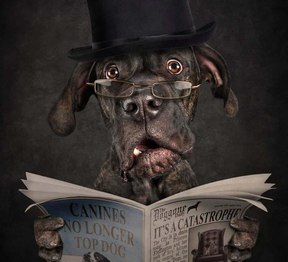 Sjov Hund Læser Magasin Billede Tapet