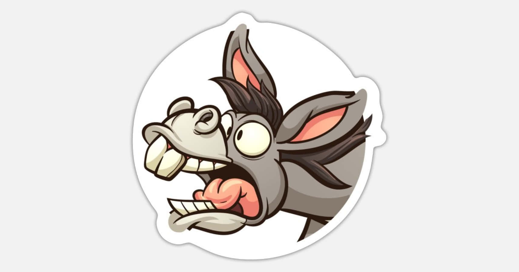 Funny Goofy Donkey Sticker Picture