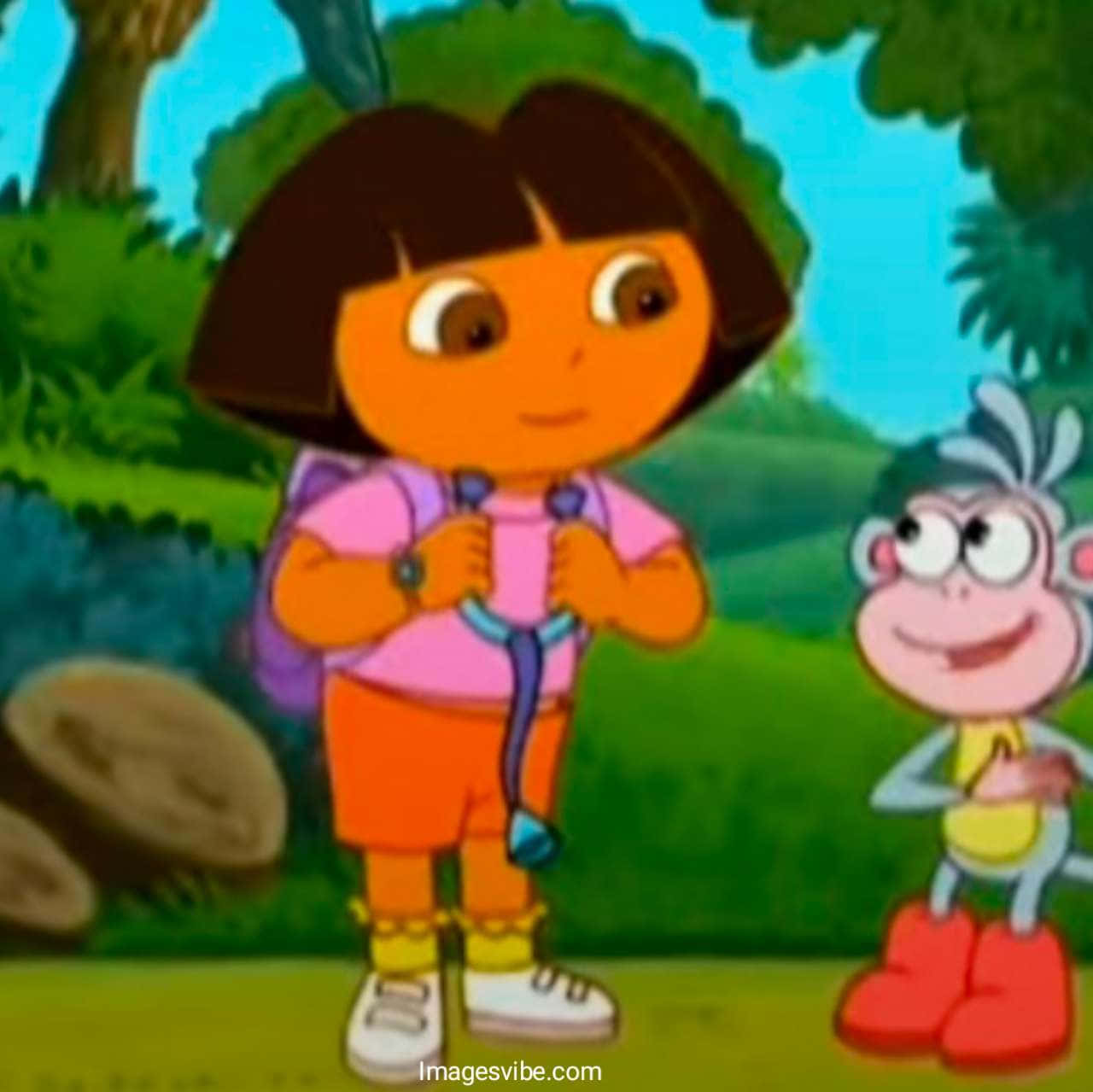 Dora The Explorer And A Monkey Wallpaper