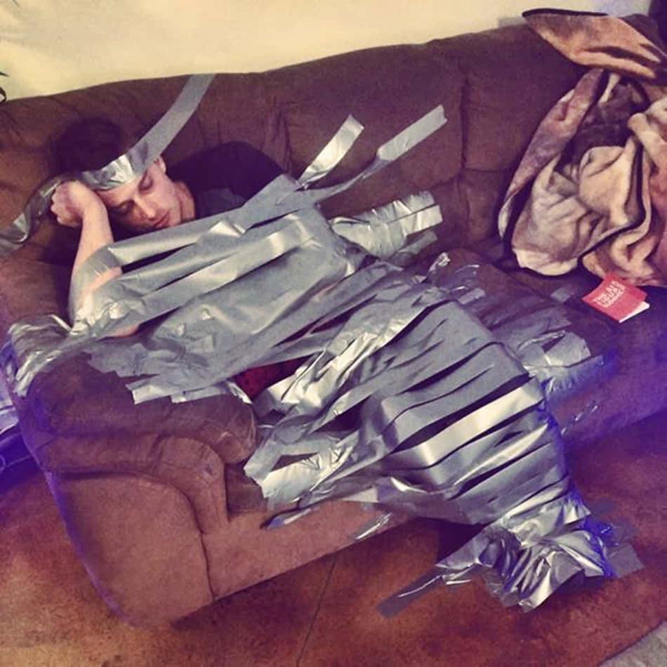 Funny Drunk Duct Taped Boy Pictures