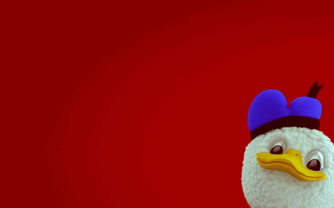 Funny Donald Duck Big Grin Red Background Pictures