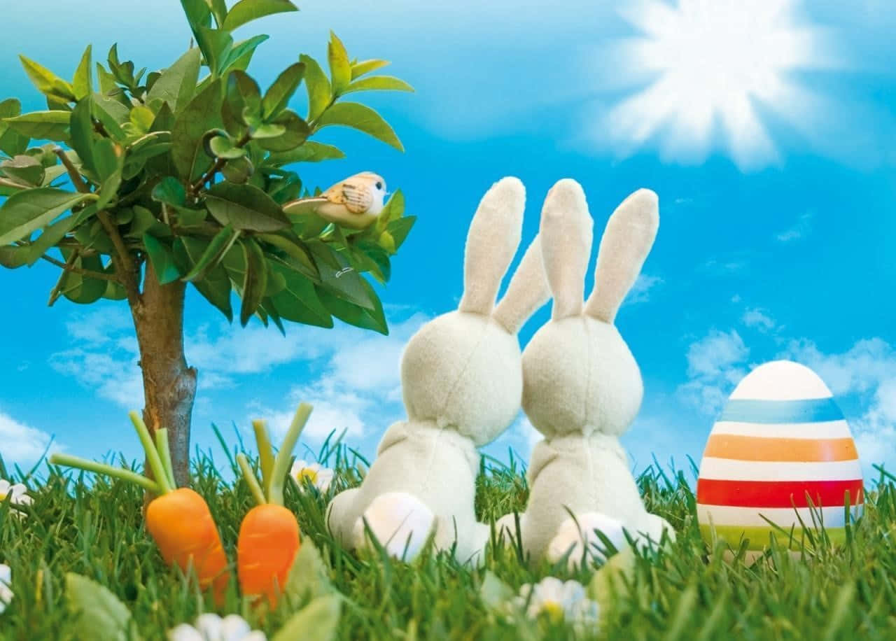 Two Funny Easter Bunnies Picture