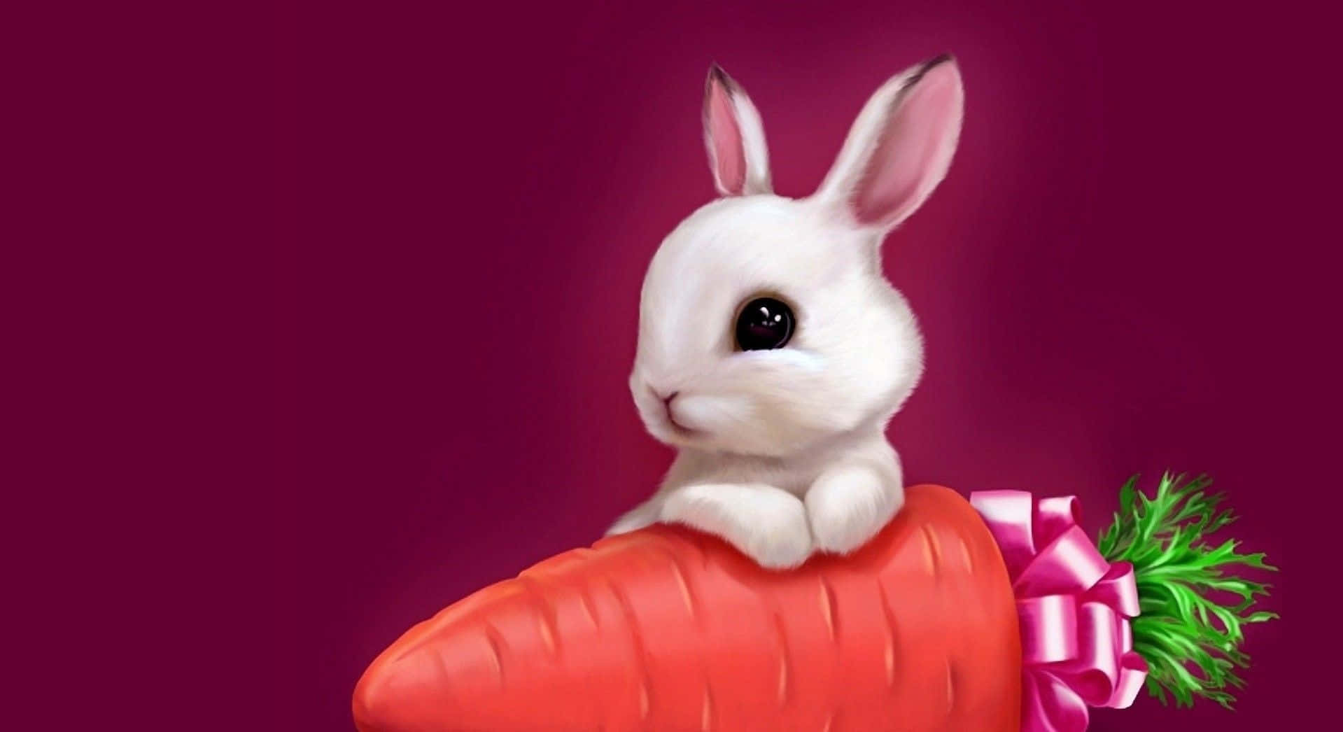 Funny Easter Bunny With Carrot Picture