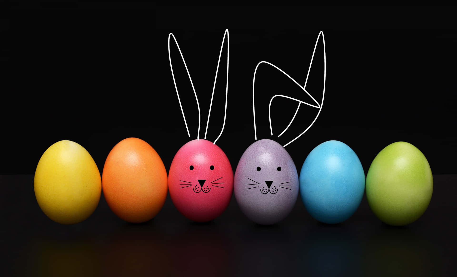 Imagendivertida De Huevos De Pascua Con Conejito De Pascua