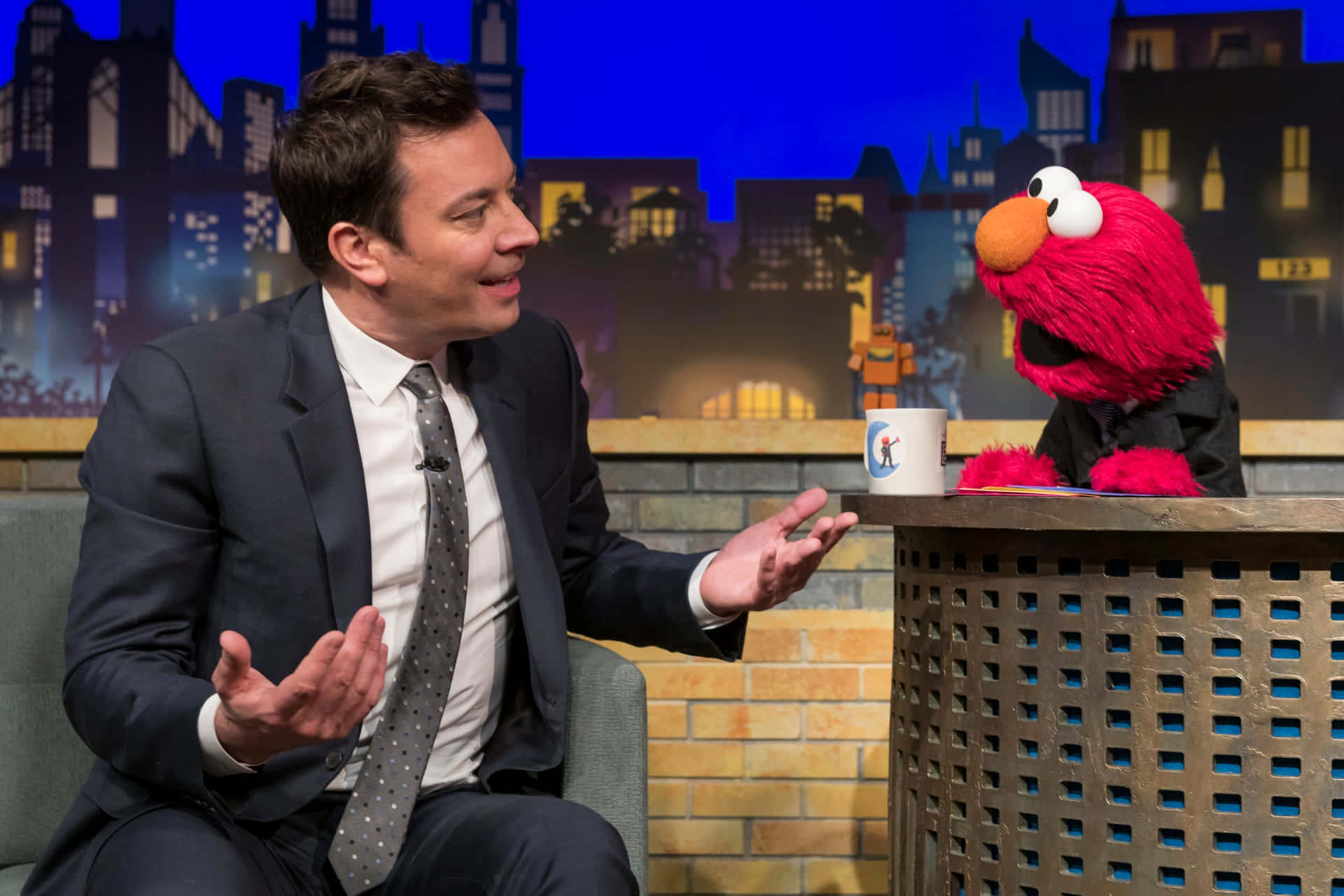 Funny Elmo Interviewing Jimmy Fallon Picture