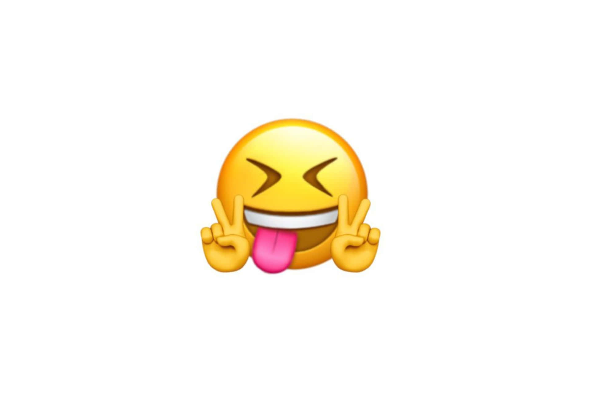 Grappige Gezicht Emoji Met Tong Uit En Vrede Tekens Achtergrond