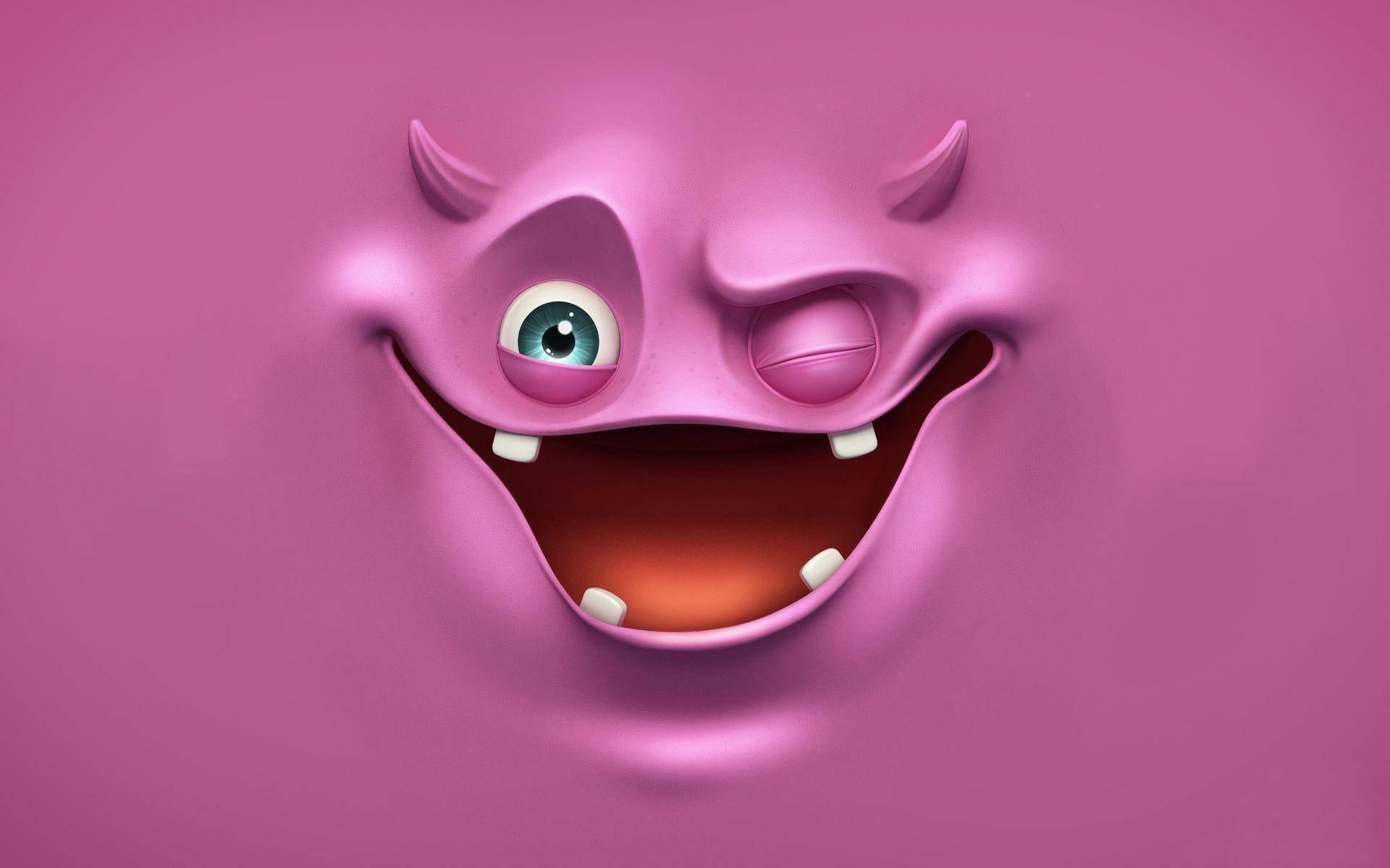 Funny Face Of Purple Devil Wallpaper