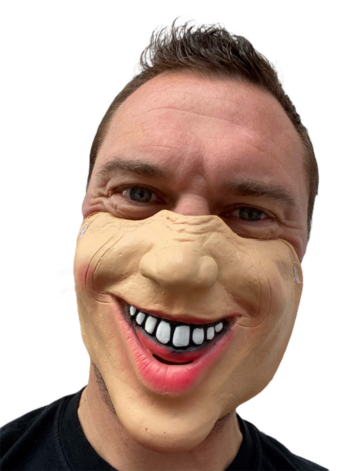 Funny Face Mask Worn By Man Picture