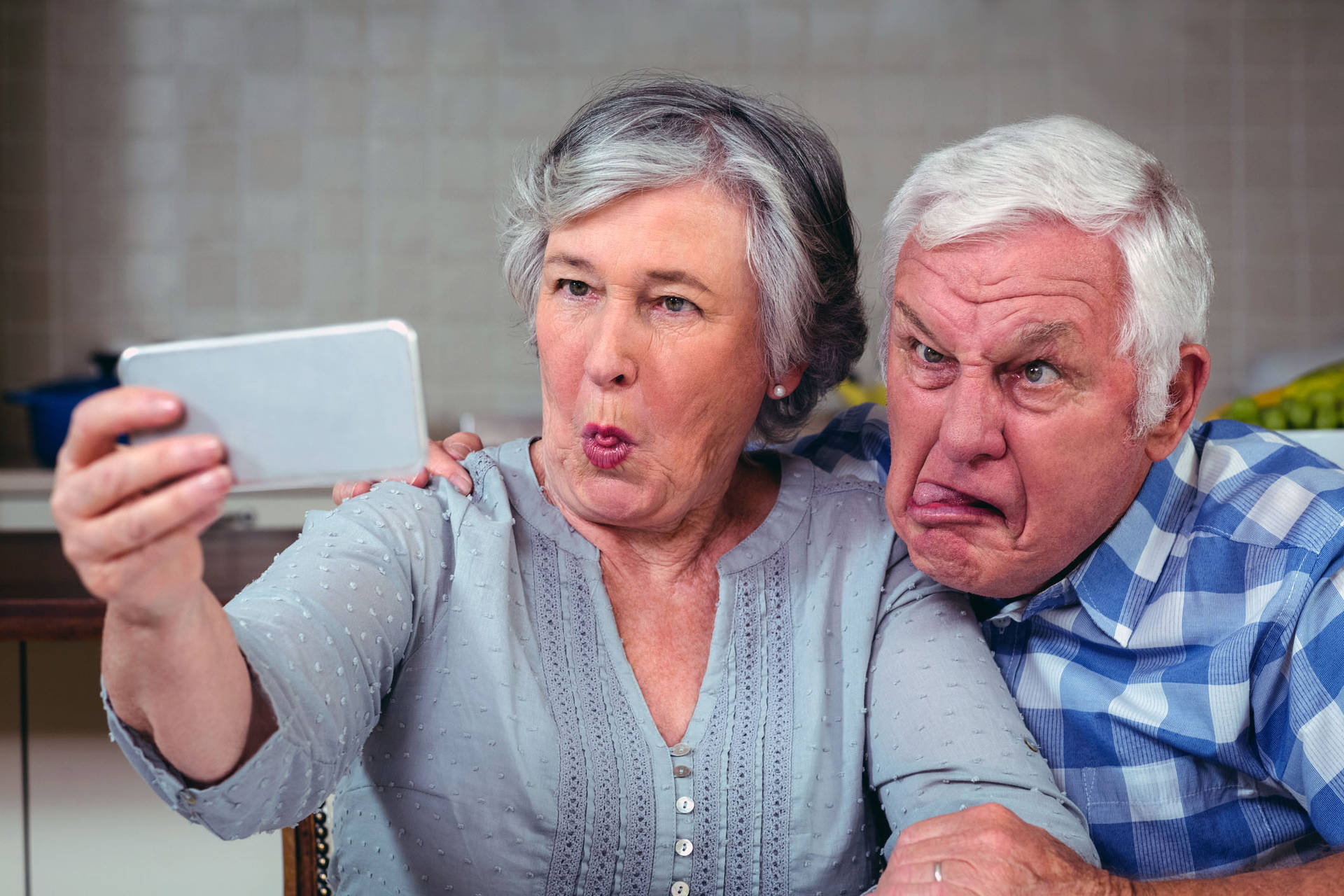 Funny Faces Of Elders Doing Selfie Wallpaper