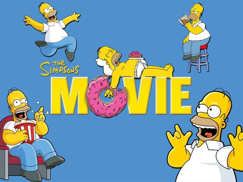 Funny Faces Of Homer The Simpsons Movie Wallpaper