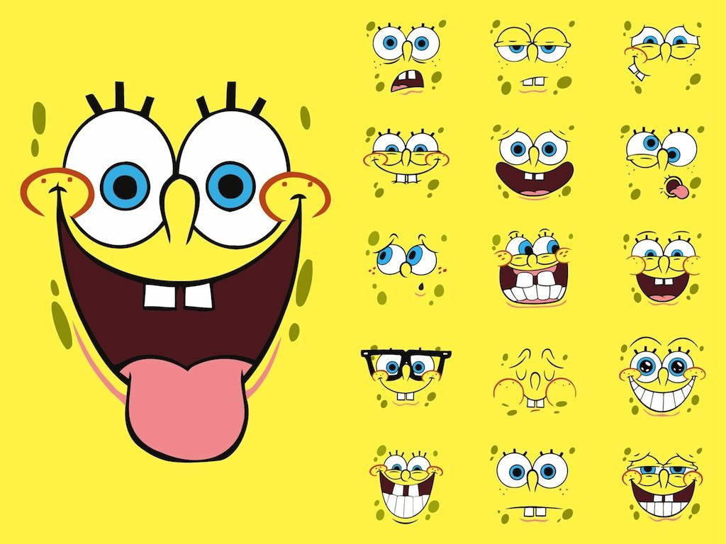 "Funny Faces of Spongebob" Wallpaper