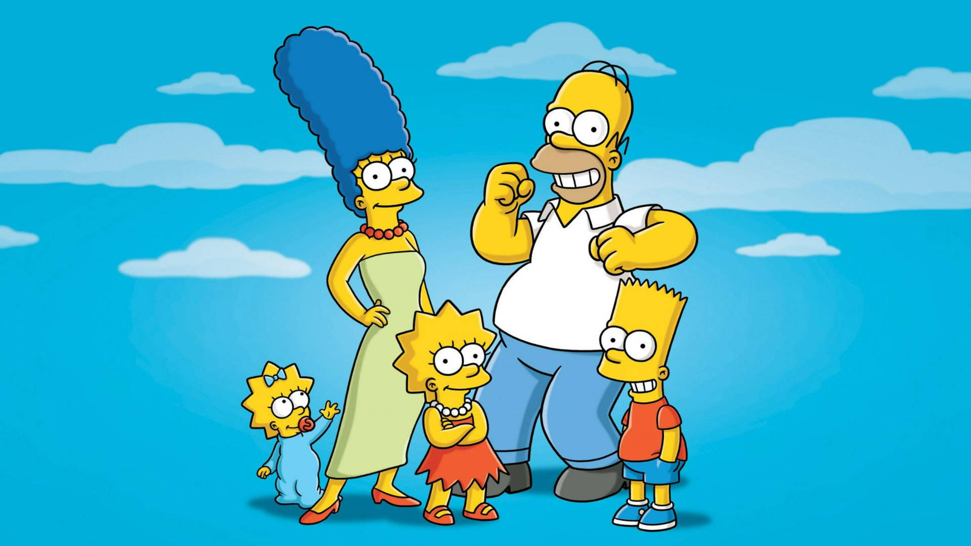 Roligafamiljen Från The Simpsons Filmen. Wallpaper