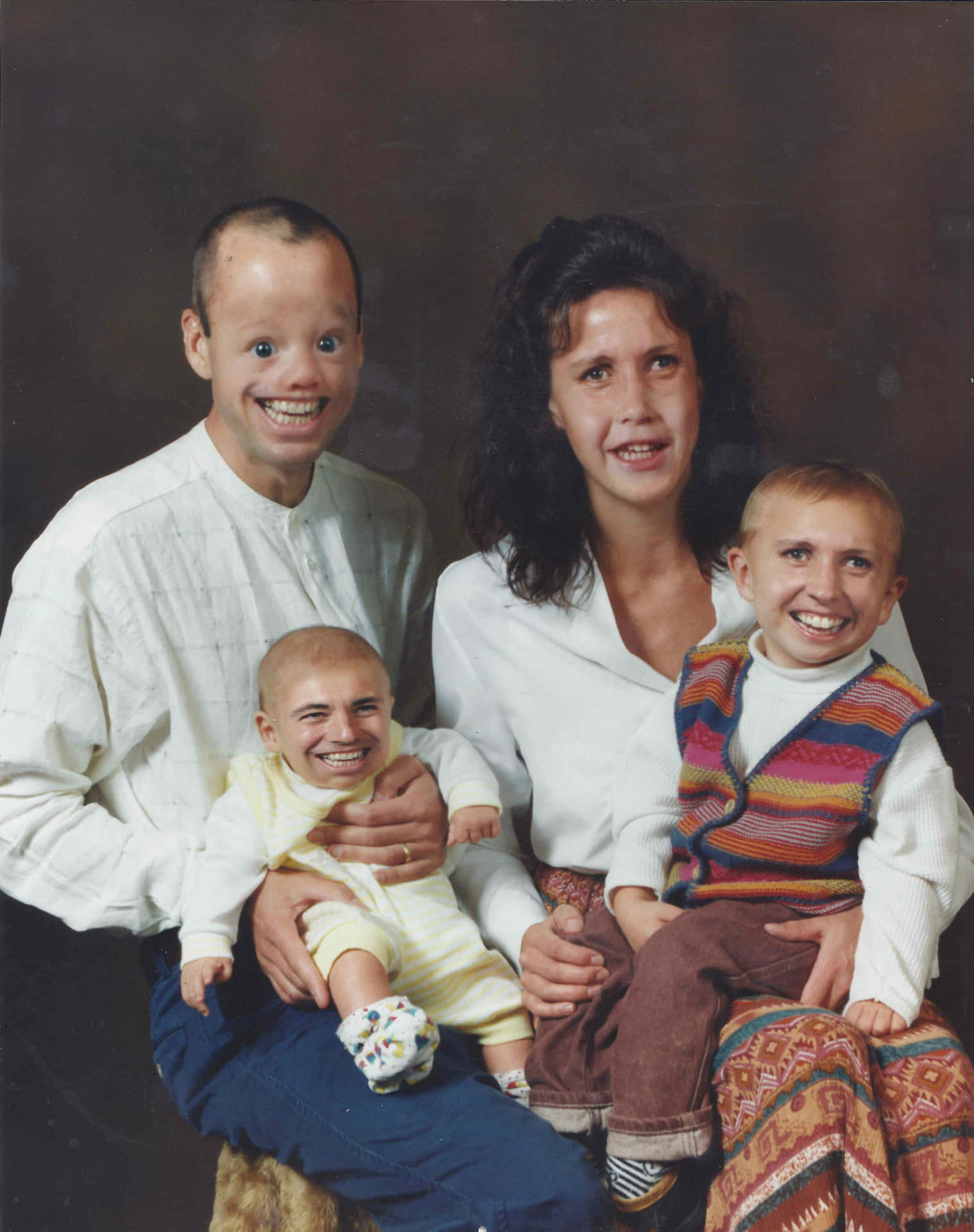 Lustiges Familien Gesichter Bild