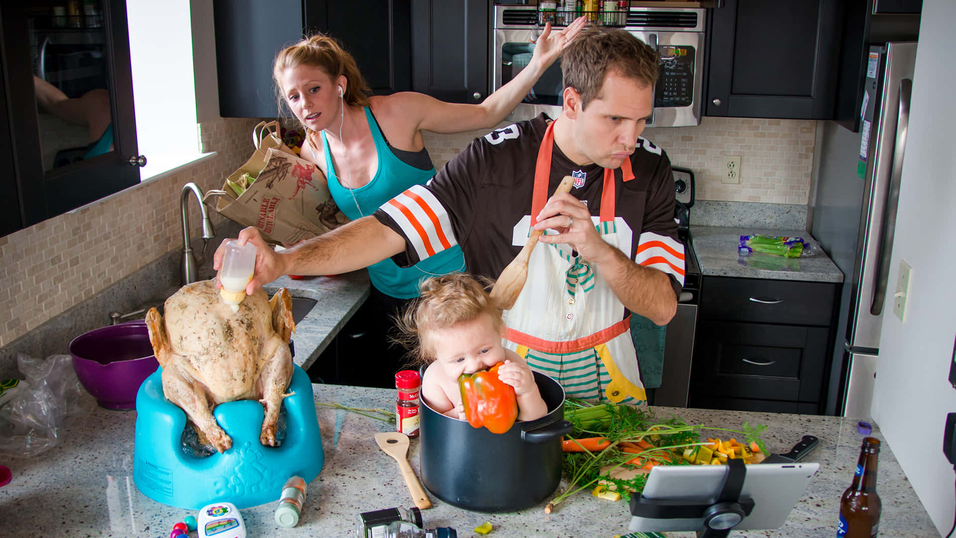 Funny Family Cooking Picture