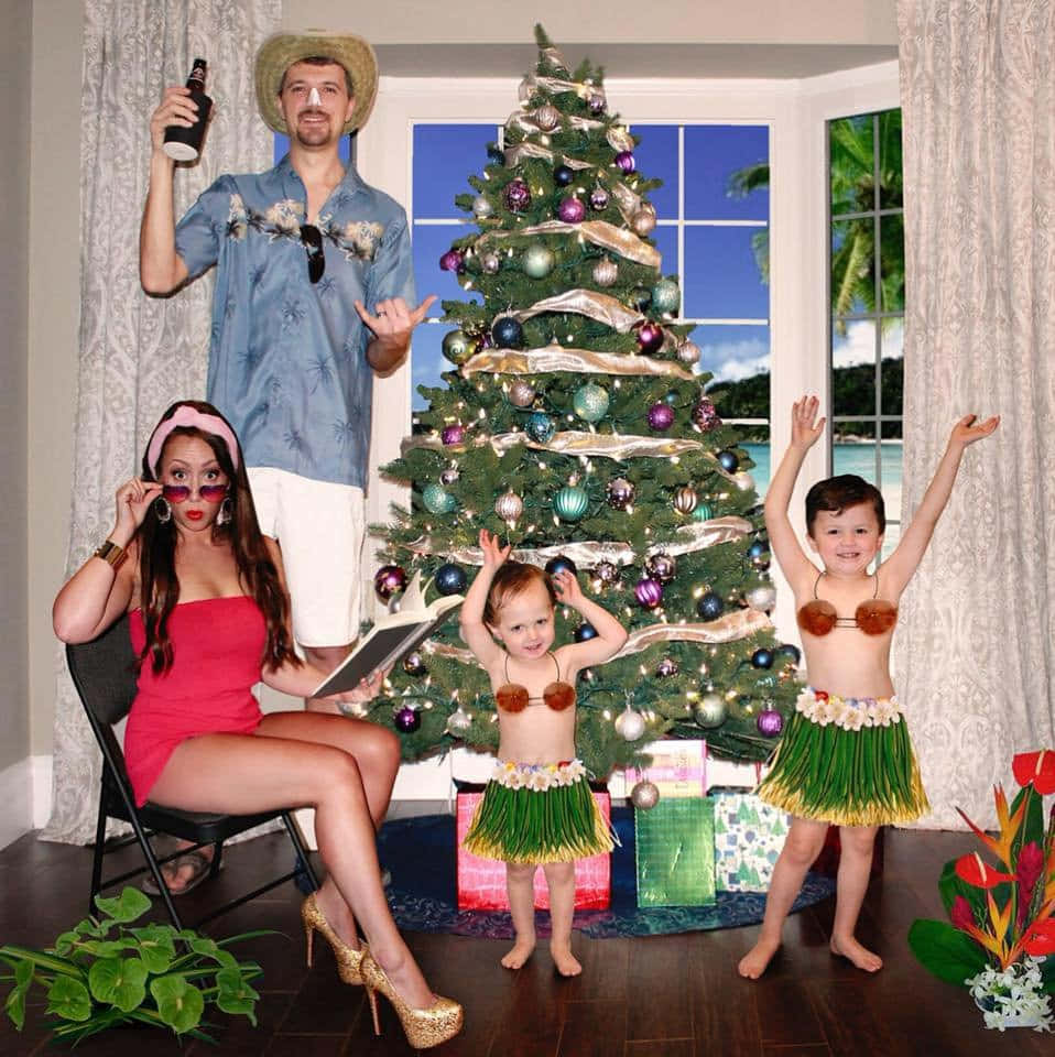 Lustigesfamilienbild Während Weihnachten