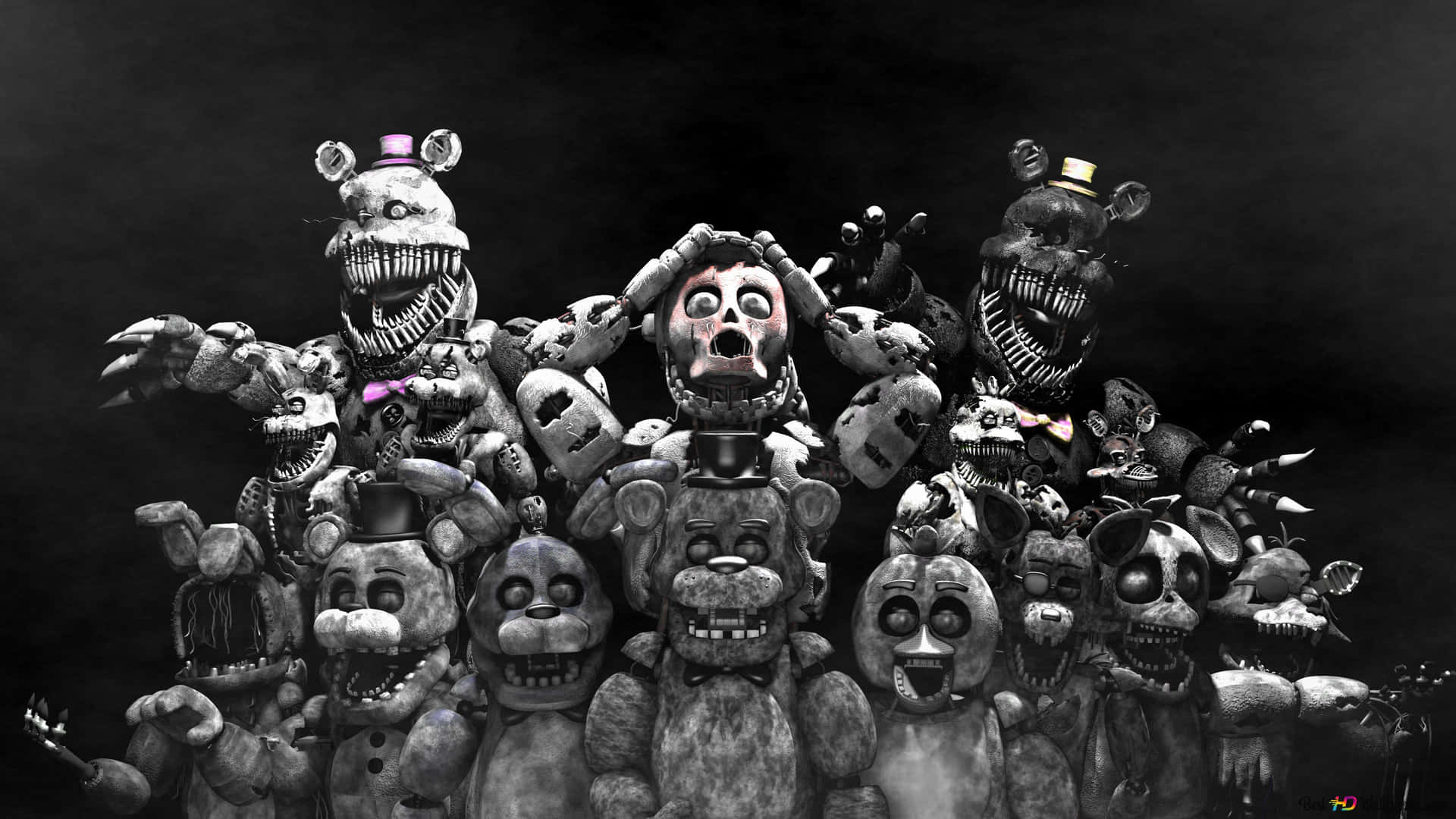 Funny Fnaf Characters Greyscale Picture