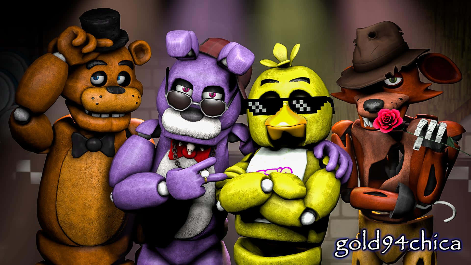 Funny Fnaf Characters Group Picture