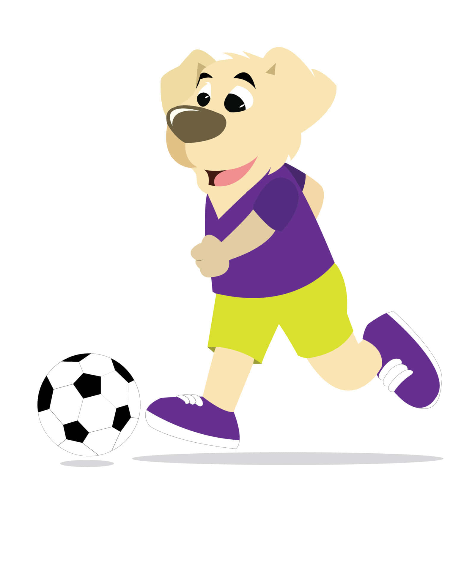 Funny Cartoon Dog Playing Football Picture