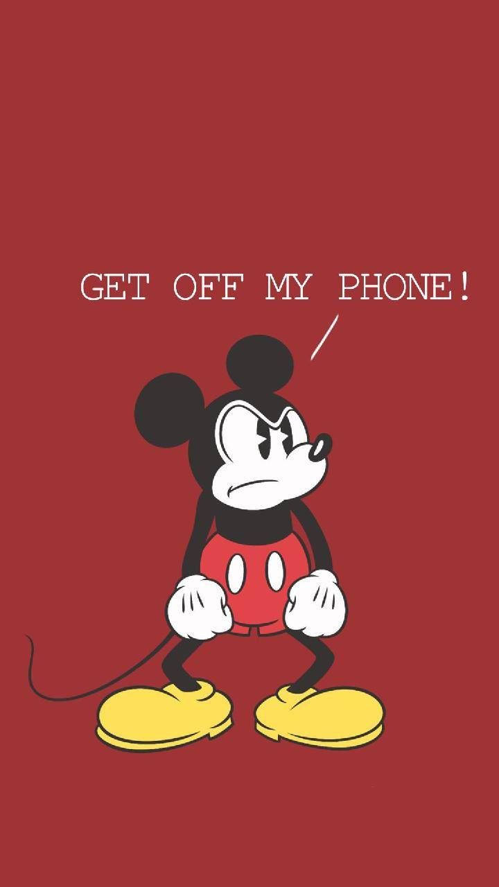 Divertido,sal De Mi Teléfono, Mickey. Fondo de pantalla
