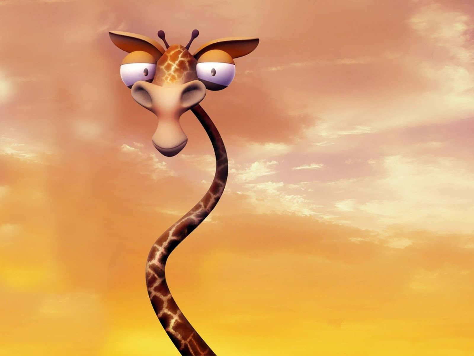 3dkonst Rolig Giraff Med Tunn Hals. Wallpaper