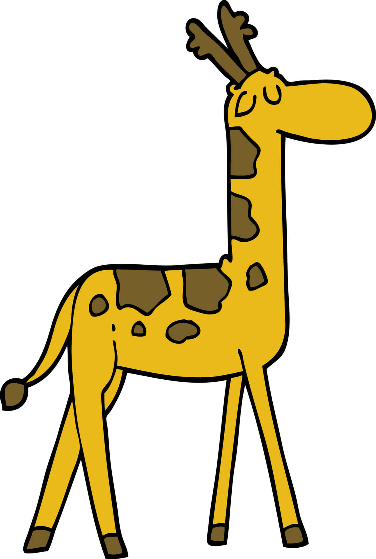 Cartoon Walking Funny Giraffe Picture