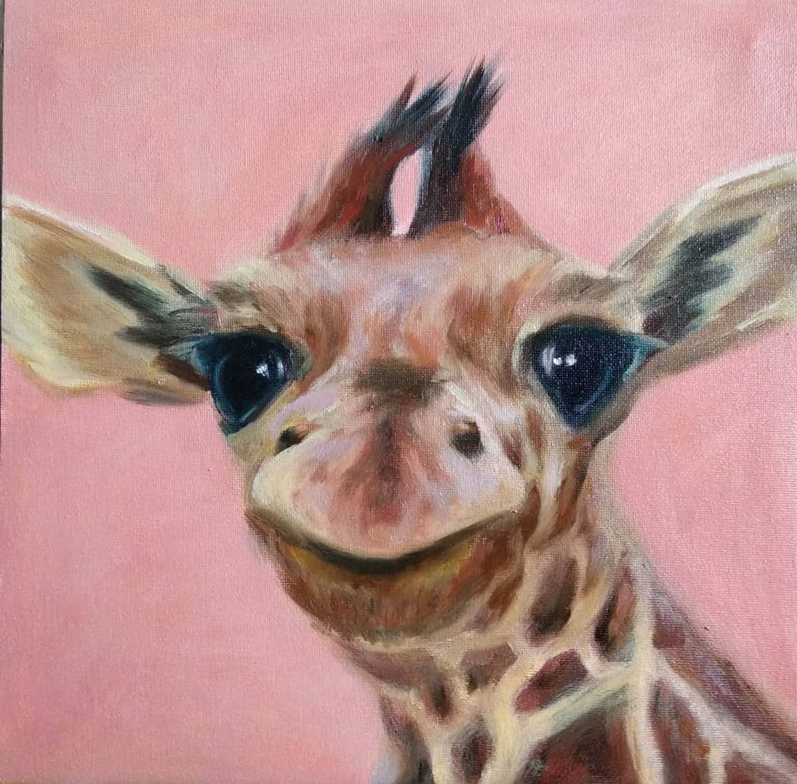 Funny Giraffe With Big Eyes Painting Picture