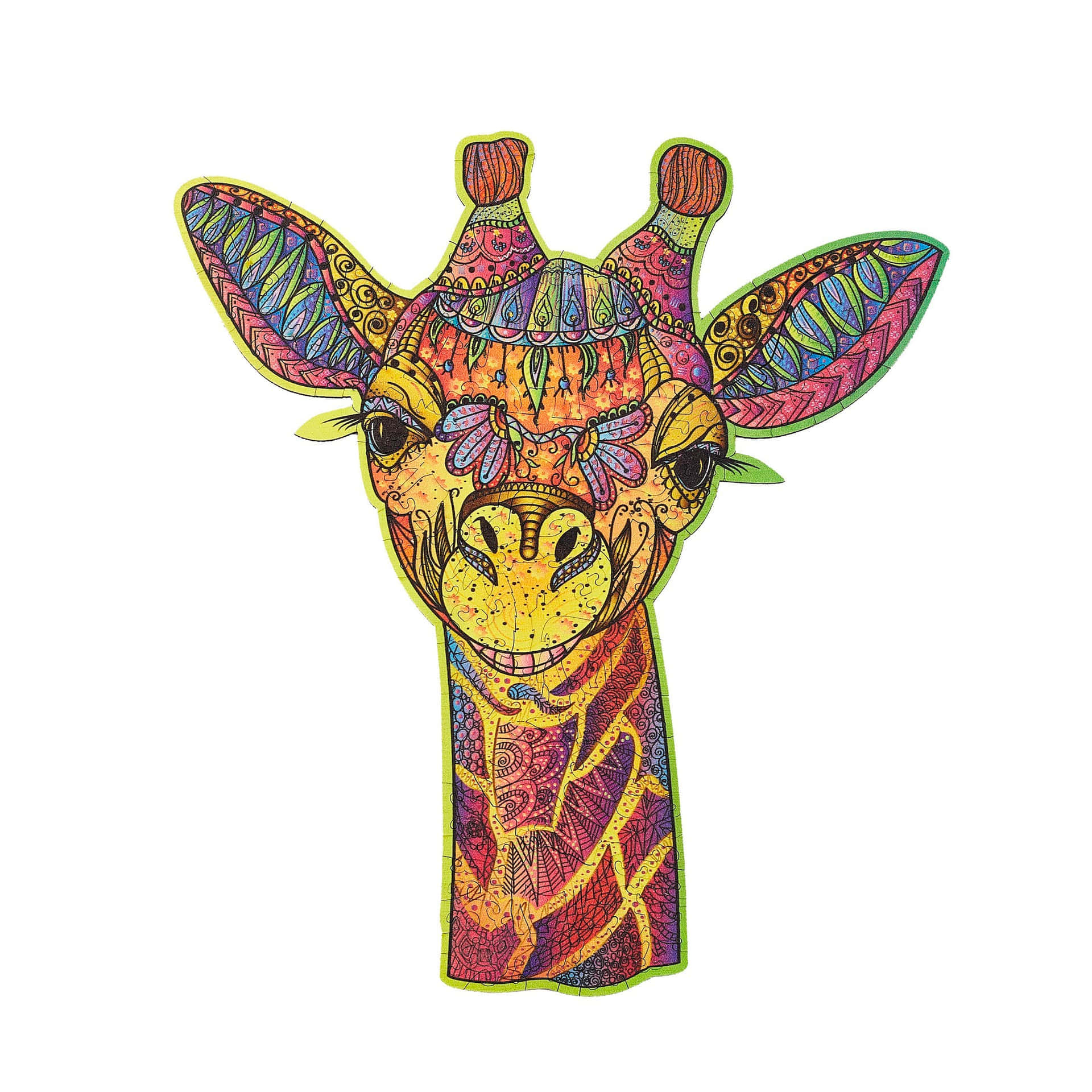 Imagemde Arte Digital Colorida Engraçada De Girafa.