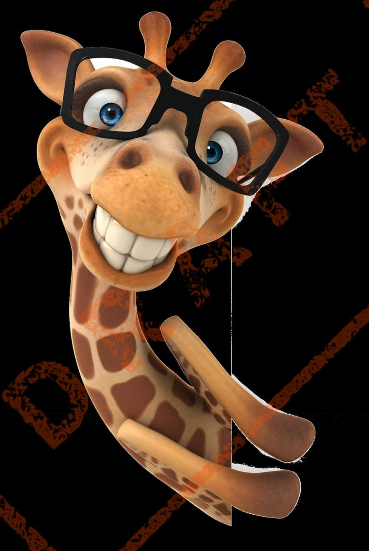 Funny Giraffe With Eyeglasses Picture