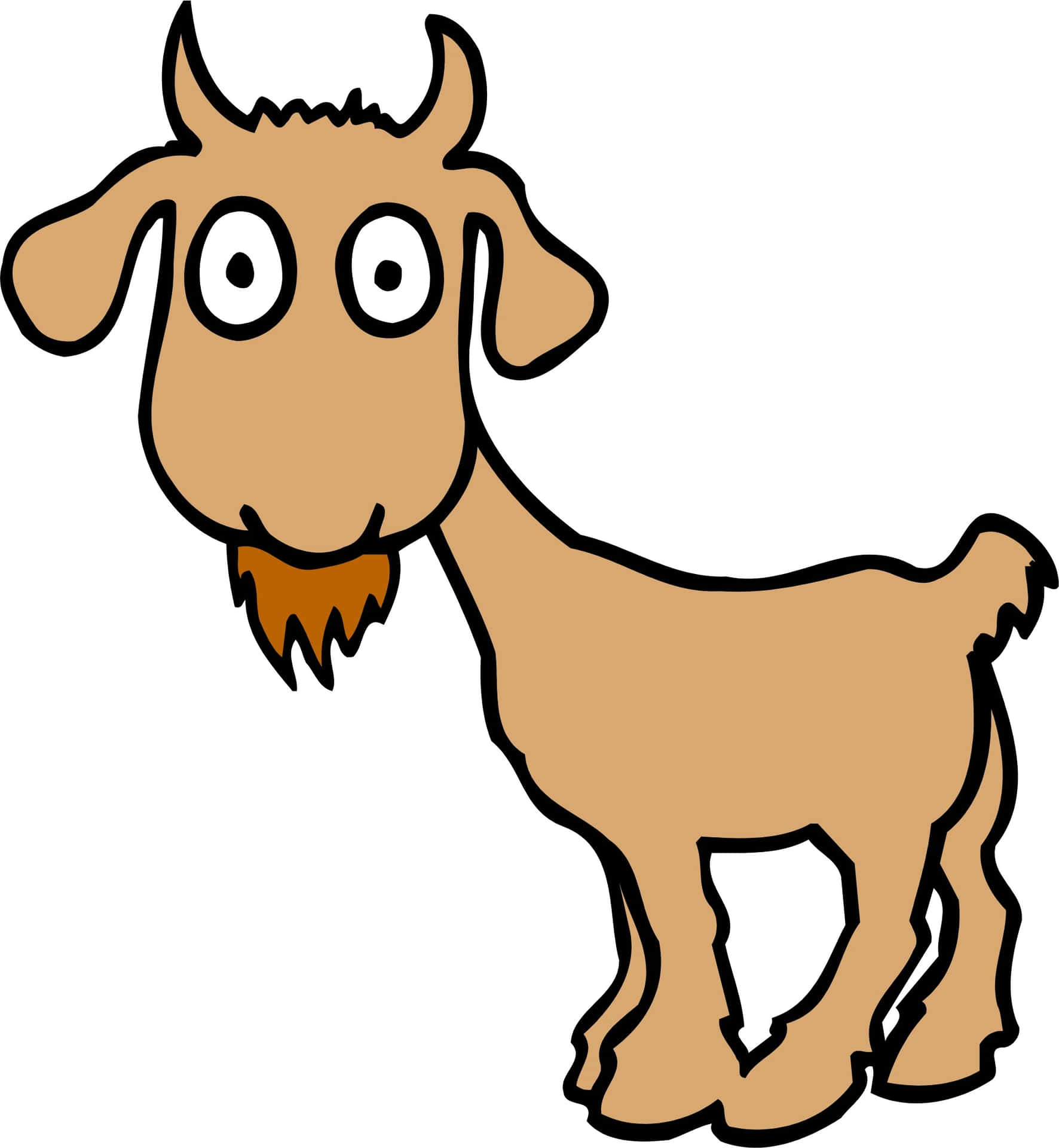 Cartoon Brown Funny Goat Picture