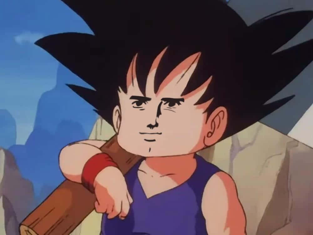 "Goku's Uniquely Funny Expression" Wallpaper