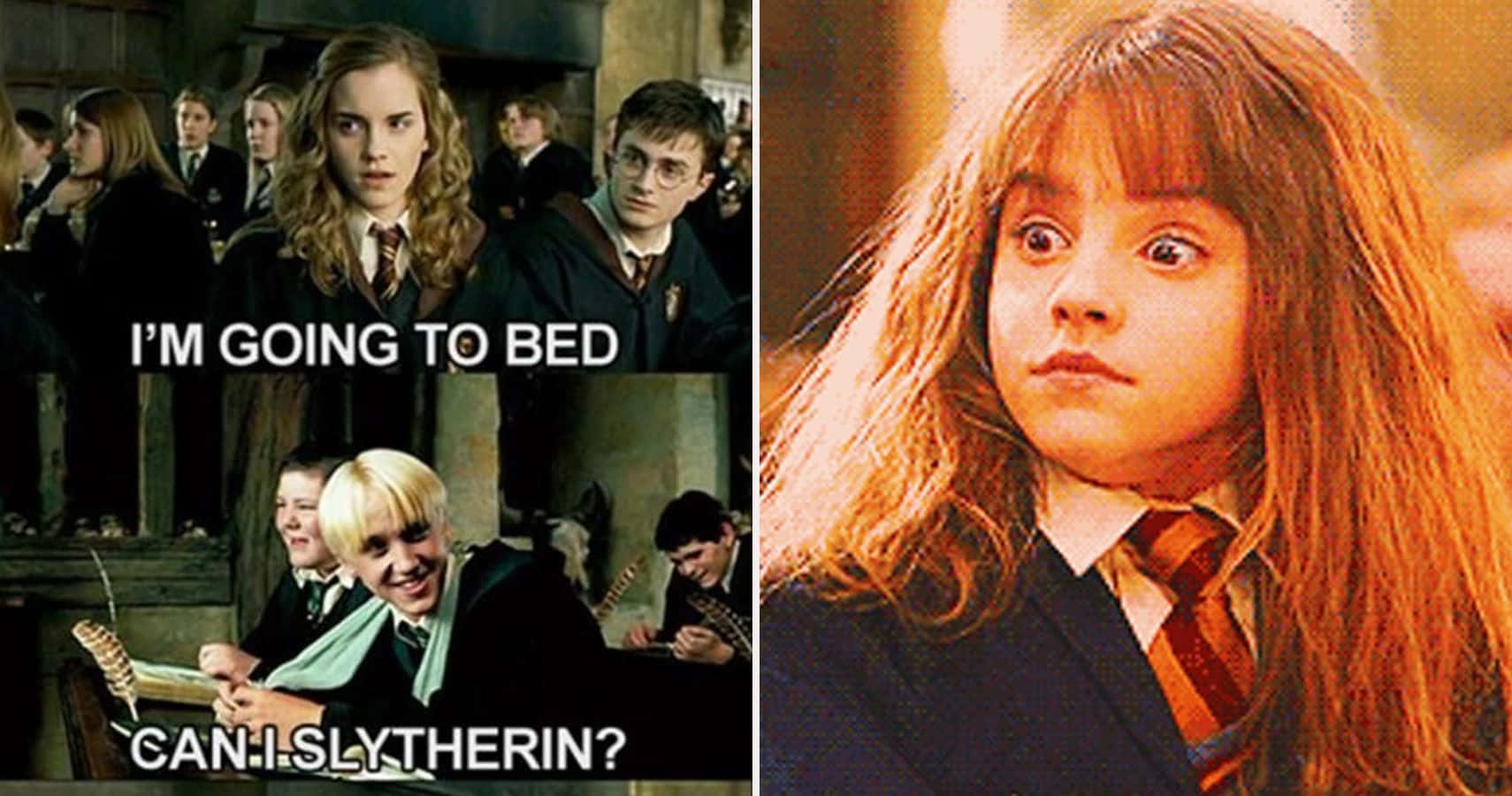 Imagendivertida De Harry Potter, Draco Malfoy Y Hermione Granger En Formato De Cómic.