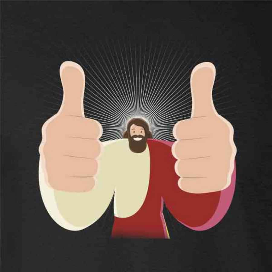 Jesusgibt Einen Daumen Hoch Auf Einem T-shirt.