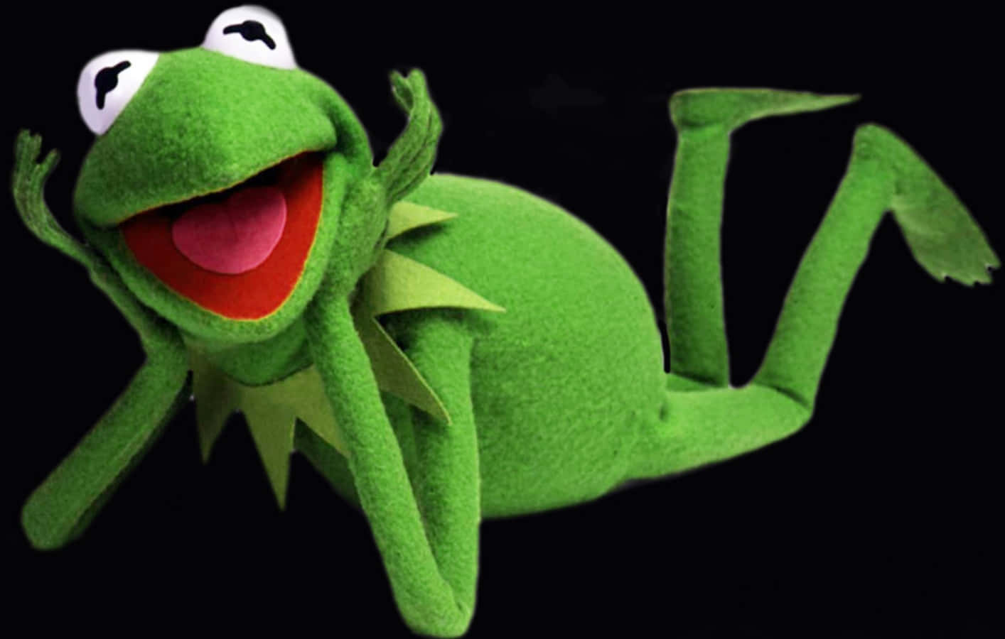 Immaginedivertente Di Kermit Che Enfatizza Il Sorriso.