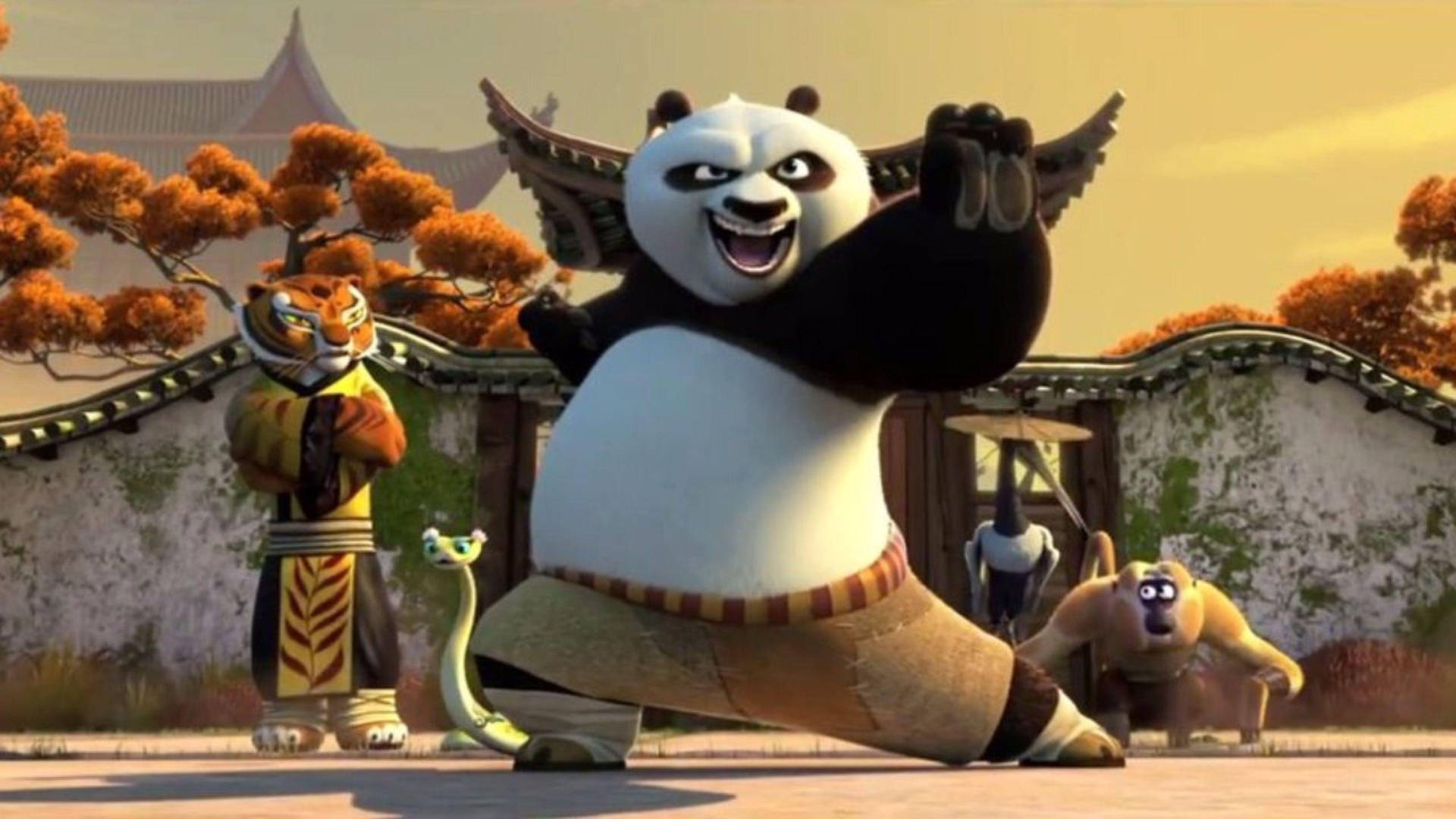 Funny Kung Fu Panda Ready For Action Wallpaper