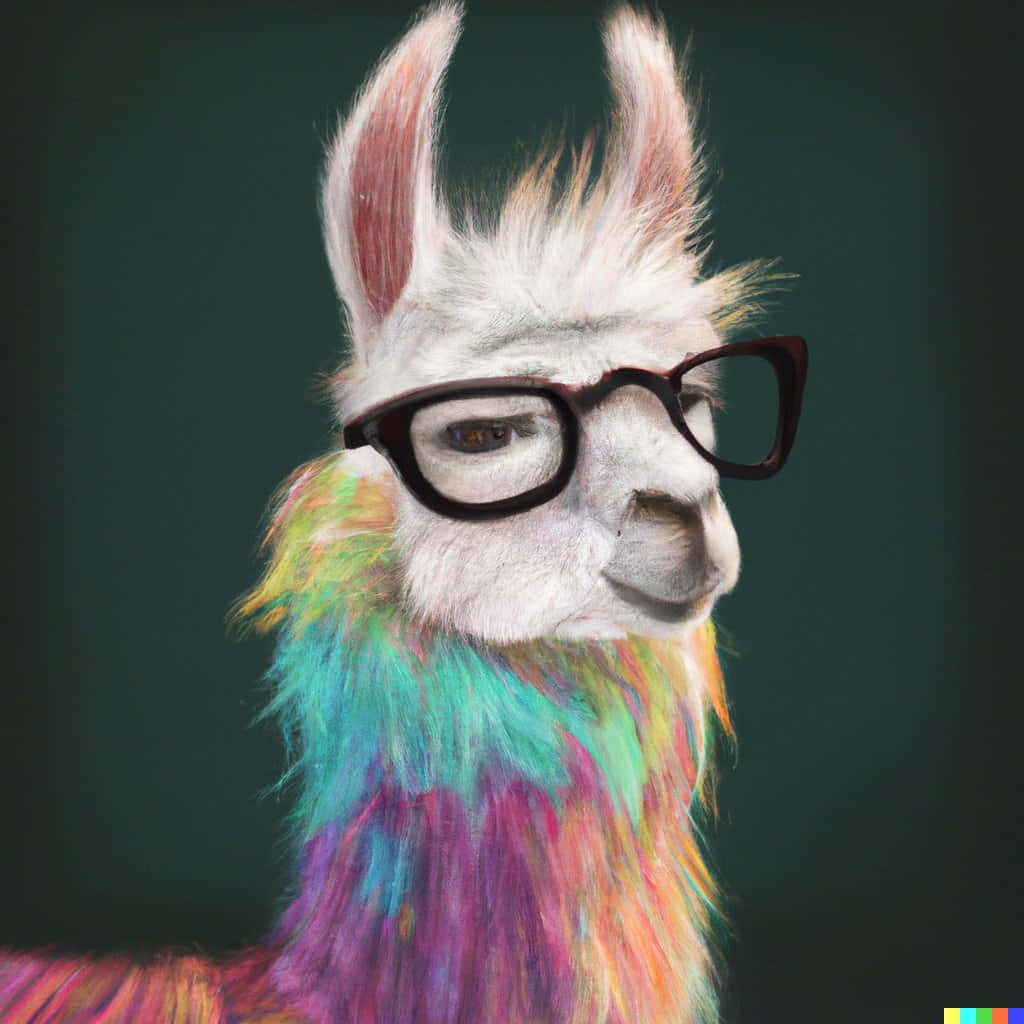 Nördigrolig Lama Med Glasögon Bild.